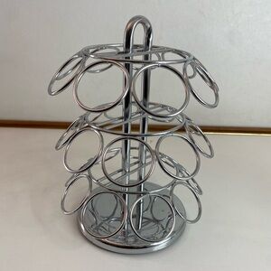 Coffee Keurig Cup Pod Holder K-cup Metal Silver Carousel Holds 27 K-cups CHROME